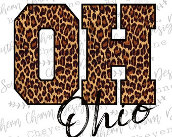 Estado de chita leopardo de Ohio PNG DOWNLOAD DIGITAL para sublimação ou telas