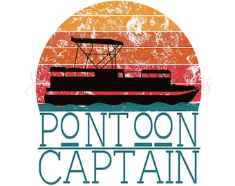 Pontoon Captain PNG DIGITAL DOWNLOAD for sublimation or screens