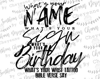 Country Song What’s Your name PNG digital download for sublimation or screens