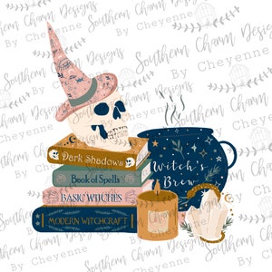 Pastel girly witch png digital download for sublimation or screens