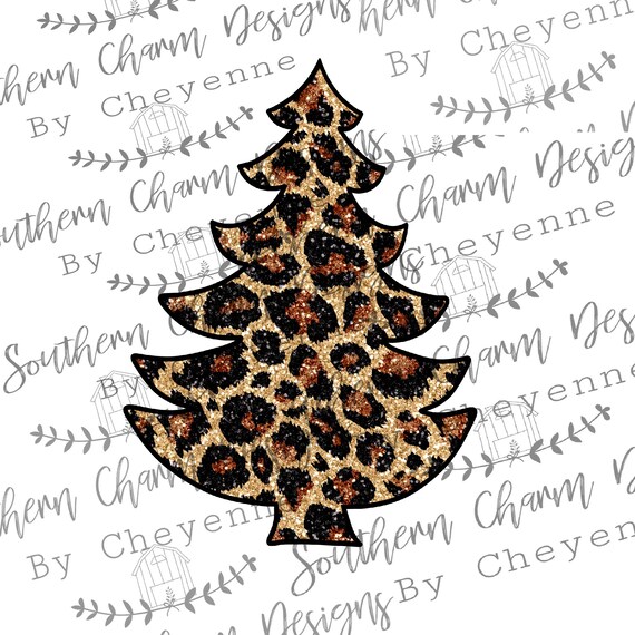 Leopard Christmas Tree PNG DIGITAL DOWNLOAD for sublimation or screens
