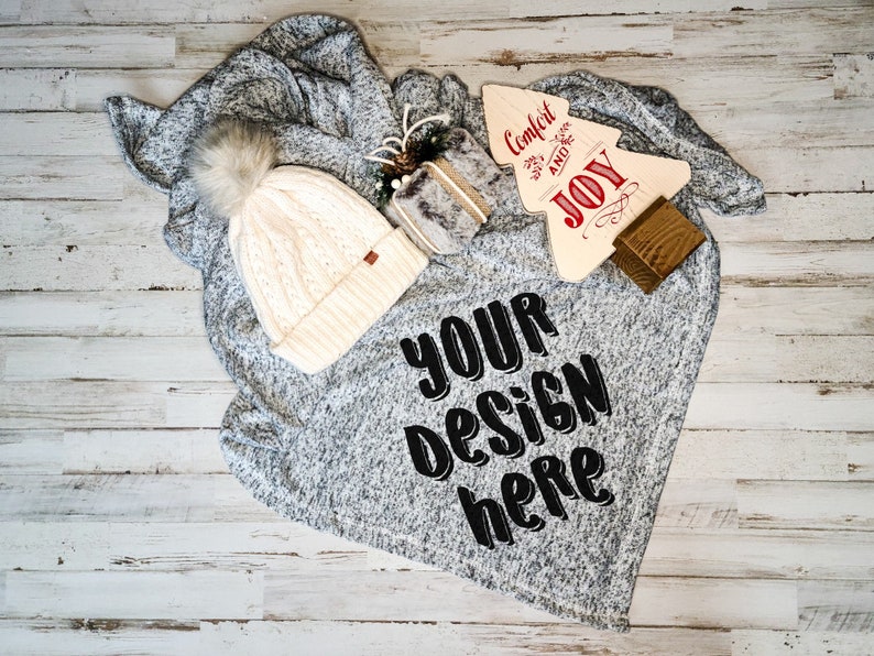 Blanket Mockup Christmas Blanket Mockup Fleece Blanket ...