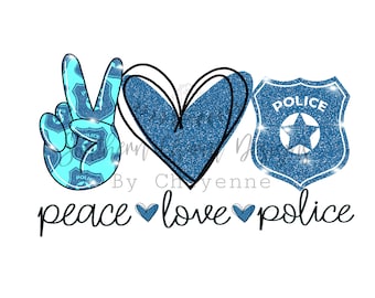 Paz amor policía sublimación png descarga digital