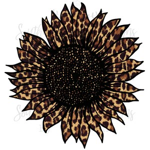 Leopard Cheetah Sunflower Sublimation PNG