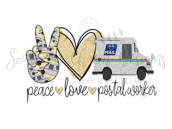 Download Peace Love Postal Worker Mail Carrier Png Digital Download For Etsy