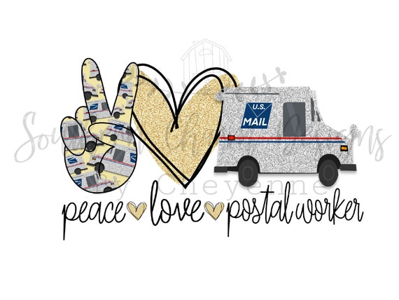 Download Peace Love Postal Worker Mail Carrier Png Digital Download For Etsy