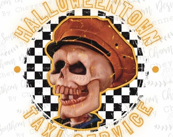 Halloween Skeleton Taxi Service PNG digital download for sublimation or screens dtf mockup included
