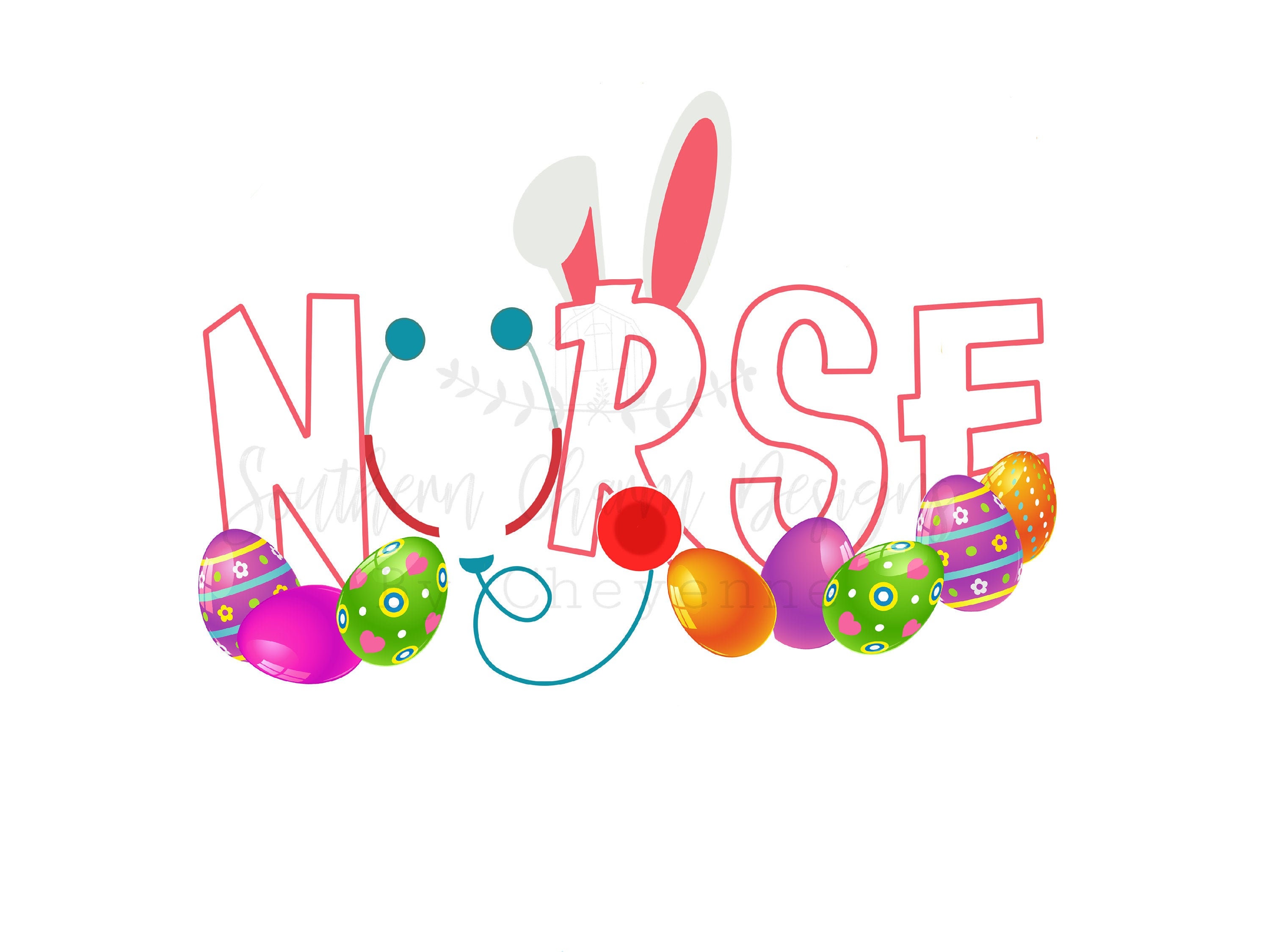 Nurse Easter Bunny Print PNG DIGITAL DOWNLOAD for Sublimation or