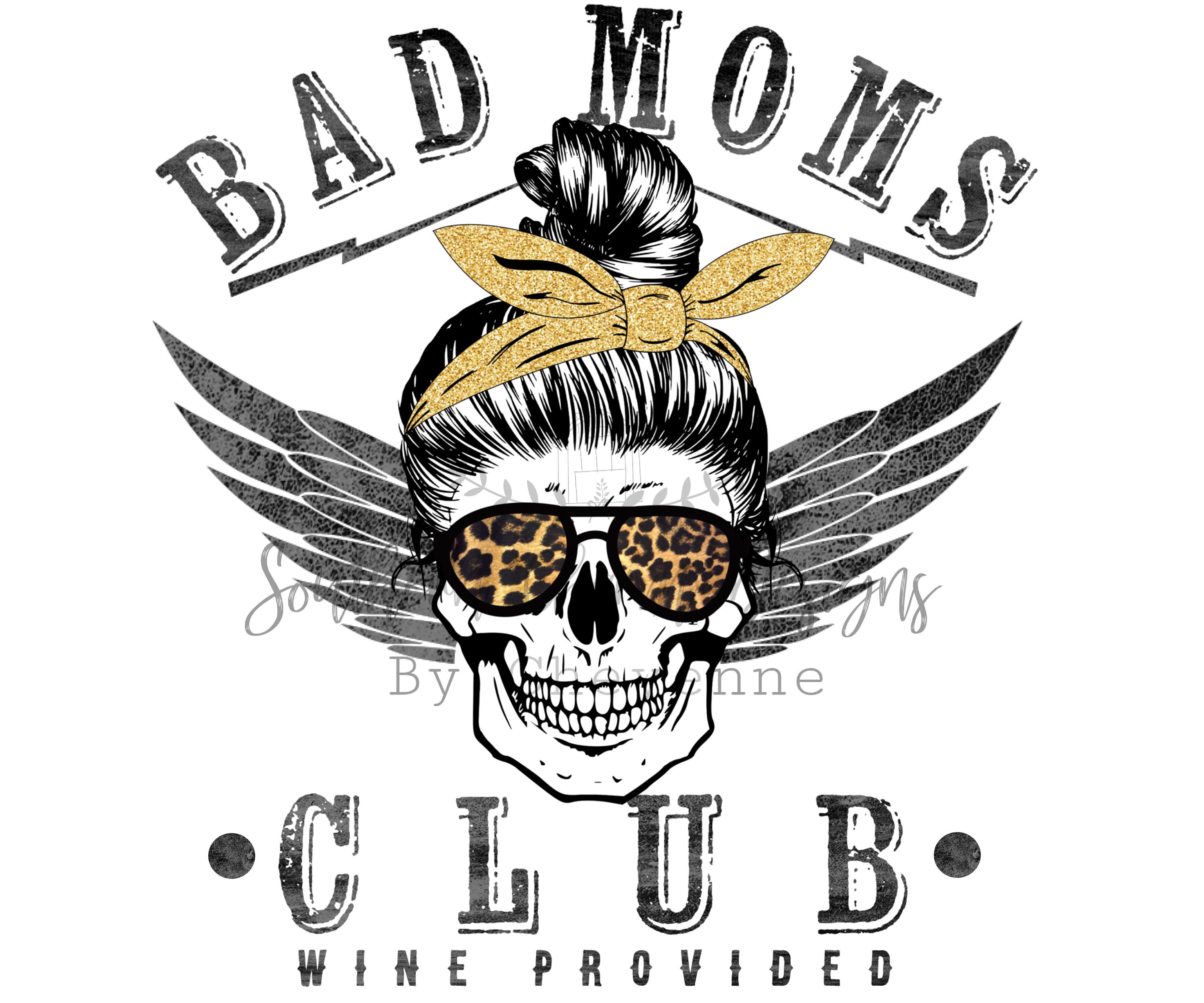 Bad Moms Club Skull Bun Png Digital Download For Sublimation Etsy