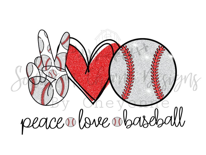 Peace Love Baseball PNG DIGITAL DOWNLOAD | Etsy