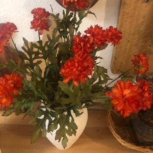 Mini Mums, Faux Flower Stems, Bunch Fall Mums, Artificial Silk Flowers