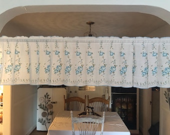 Blue Floral Country Valance 50"w Cottagecore