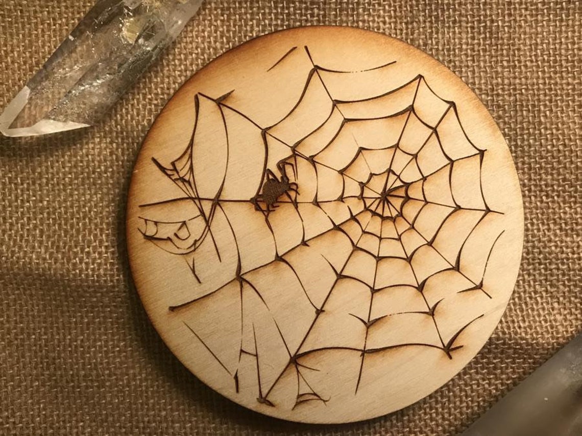5.25 Spooky Season Wood Burning / Spider Web / Skull Cob Etsy
