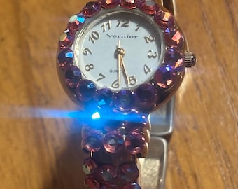 Vernier Y2K Pink Rhinestone Watch