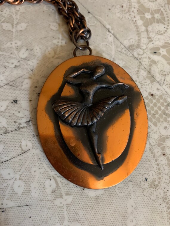 Mid Century Modern Copper Broach/Necklace - image 5