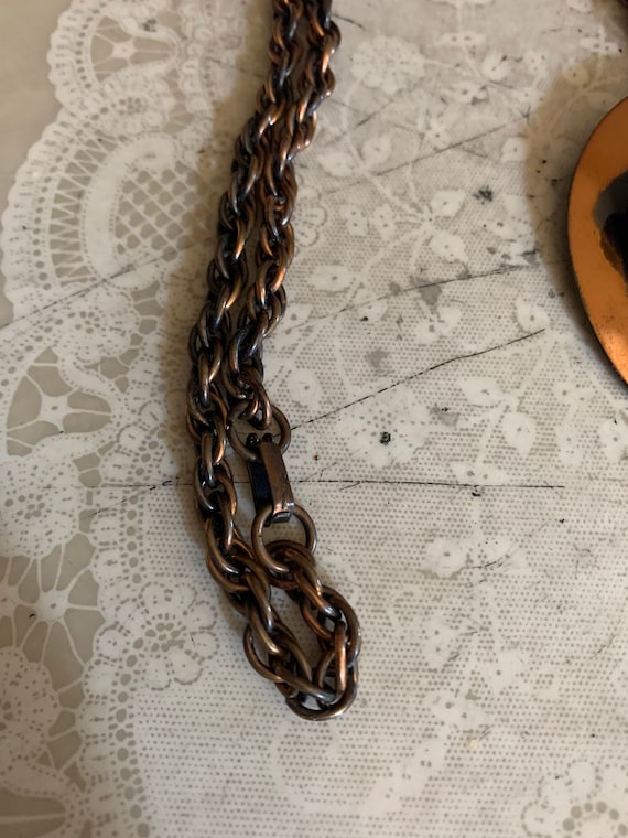 Mid Century Modern Copper Broach/Necklace - image 6
