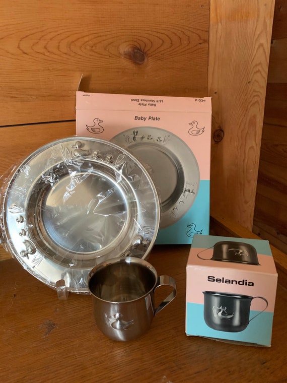 Vintage Selandia Baby Plate and Cupnew18/8 Stainless Steel Etsy