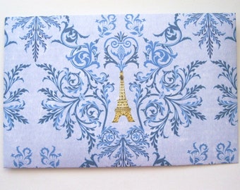 Qty 10 A9 envelopes Blue Eiffel Tower Le Tour Eiffel envelopes Handmade large A9 Qty 10 Brochure Invitation Envelope 6 x 9 inches Wedding