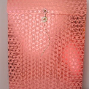 9 x 12 enveloppen aantal 5 helder roze folie glanzende string sluiting Card Stock document enveloppen presentatie handgeschept papier goederen grote enveloppen
