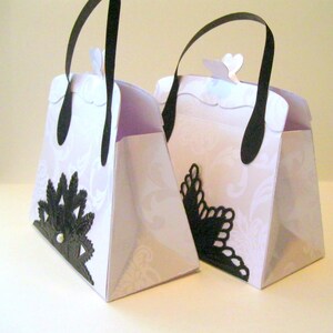6 Mini-Portemonnee geschenkdoos - Witte en zwarte portemonnee cadeaukaarthouders - Cadeaukaart 6 Sieraden geschenkdozen Gunsten zes Bruidsmeisjes cadeau Aangepaste ontwerpen