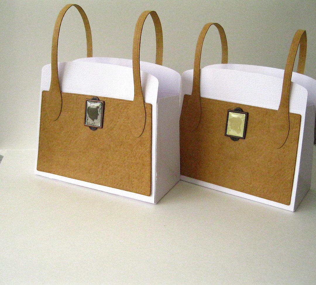 6 Minipurse Gift Box white and Kraft Purse Gift Card Holder Etsy