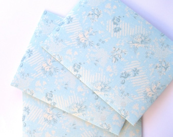 Light blue A7 envelopes 25 Handmade envelopes 5-1/4 x7-1/4 pale blue ticking pattern invitation announcements stationery cottage chic