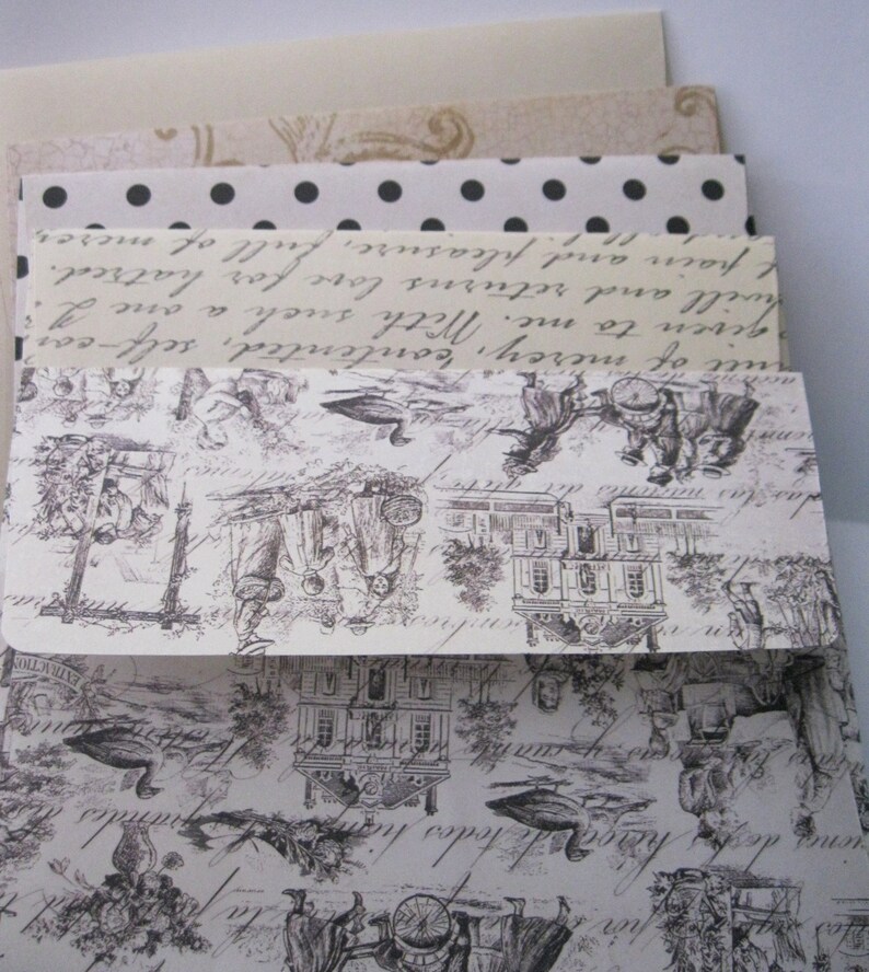 variety patterns envelopes traditional pattern 20 A6 andor A7 envelopes black taupe ivory assorted patterns Handmade envelopes A6 or A7