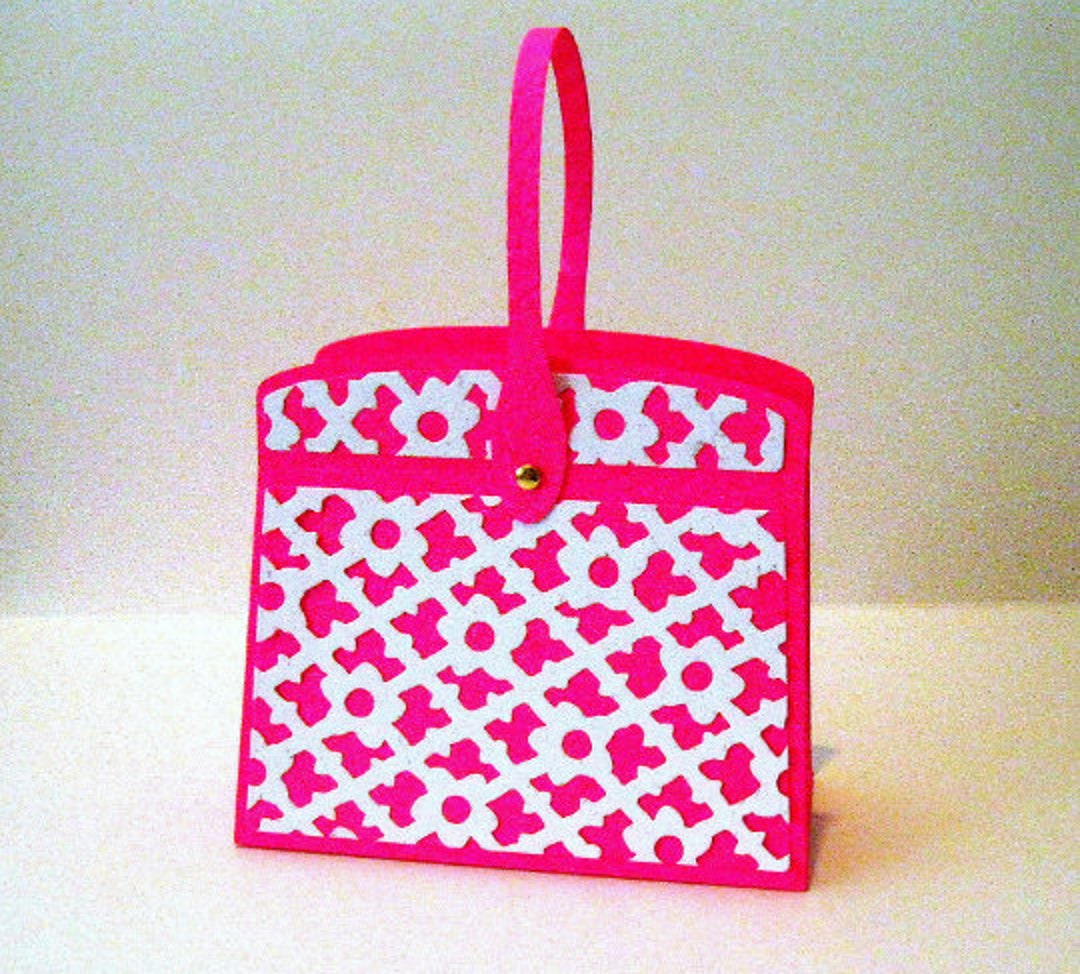 6 Minipurse Gift Boxes Hot Pink and White Lattice 6 Gift Etsy