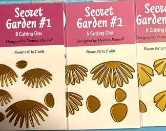 Three sets of cone flower paper cutting dies-Hot off the press, cutting edge secret garden sets 1, 2, 3. A total of 20 dies-3 styles. New