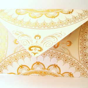 20 Ivoor en goudfolie 9x6 enveloppen Qty 20 Handgemaakte grote A9 Wedding Invitation Enveloppen bruiloft accessoires crème & goud