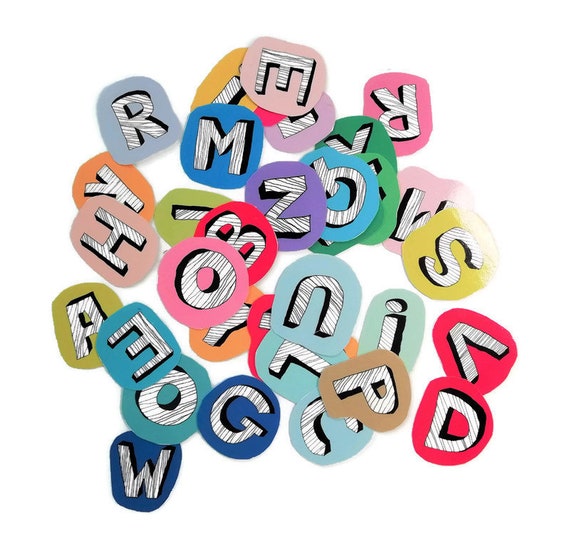 SELF ADHESIVE LETTERS stickers graphics 15mm high vinyl alphabet set Comic Sans