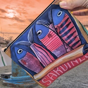 Sardine Design Reißverschlusstasche, schrullig männlich Beutel, Fisch Federmäppchen, Kosmetiktasche, Angelzubehör Geschenk