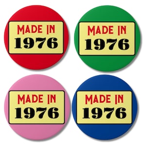 Insignia de pin del 50.º cumpleaños: recuerdo de fiesta retro hecho en 1976