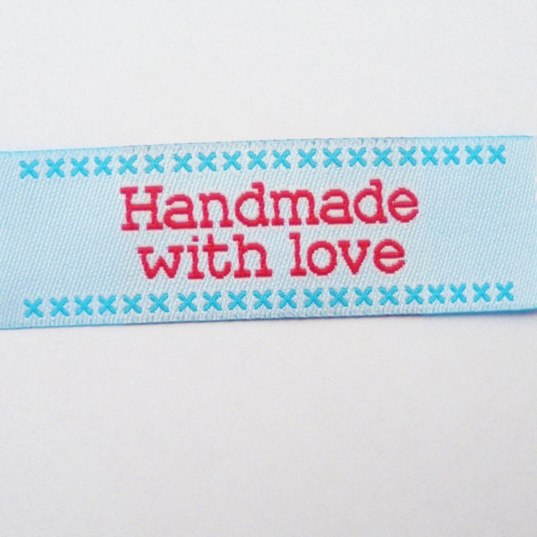 Sewing Label embroidered ribbon tag made with love