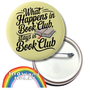 Book club badge, bookclub pin button, reading group, bookish gift, bookworm, reader, booklovers, library, librarian, literary presents