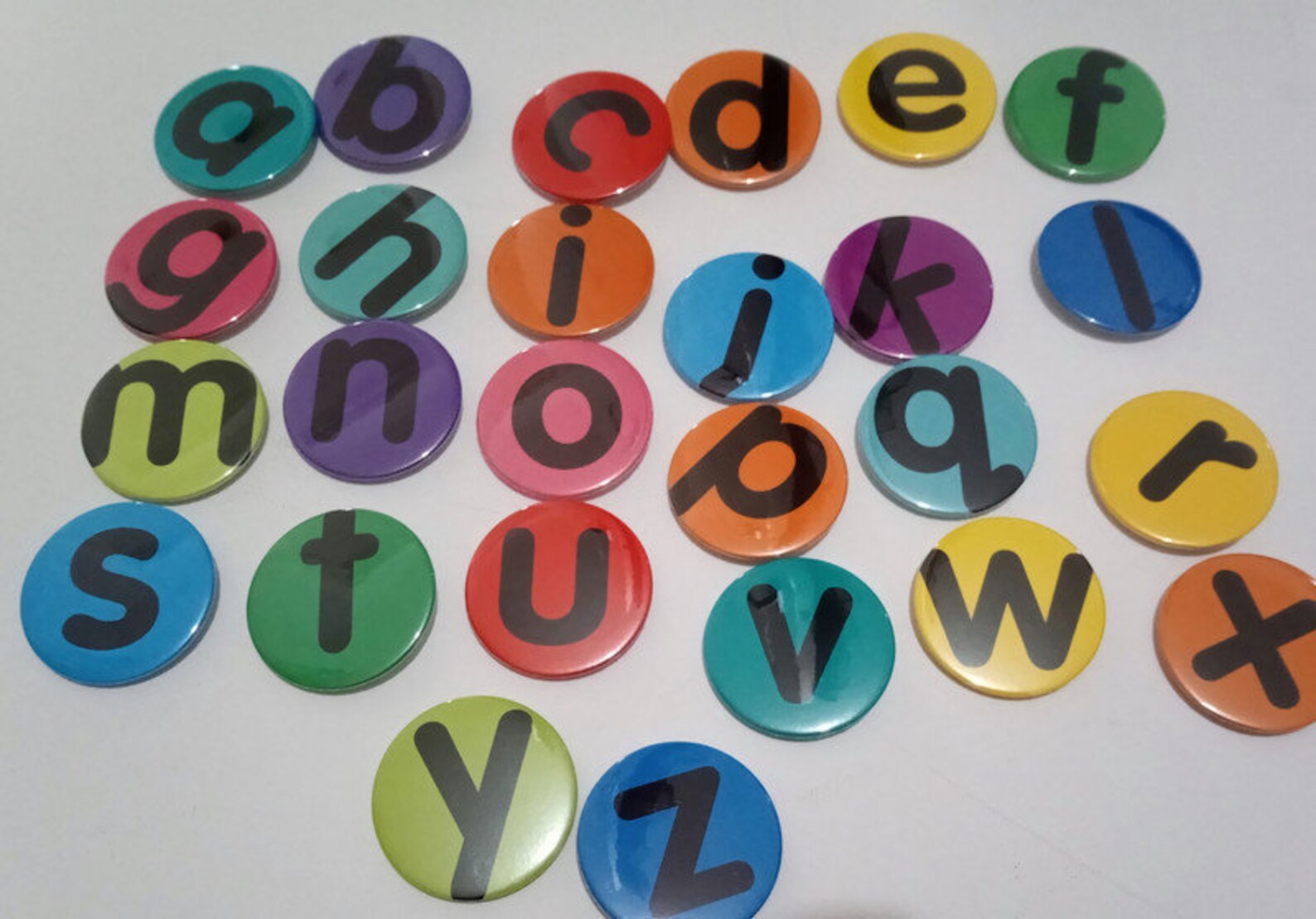 Alphabet badges 26 letters spelling pins name badge Etsy