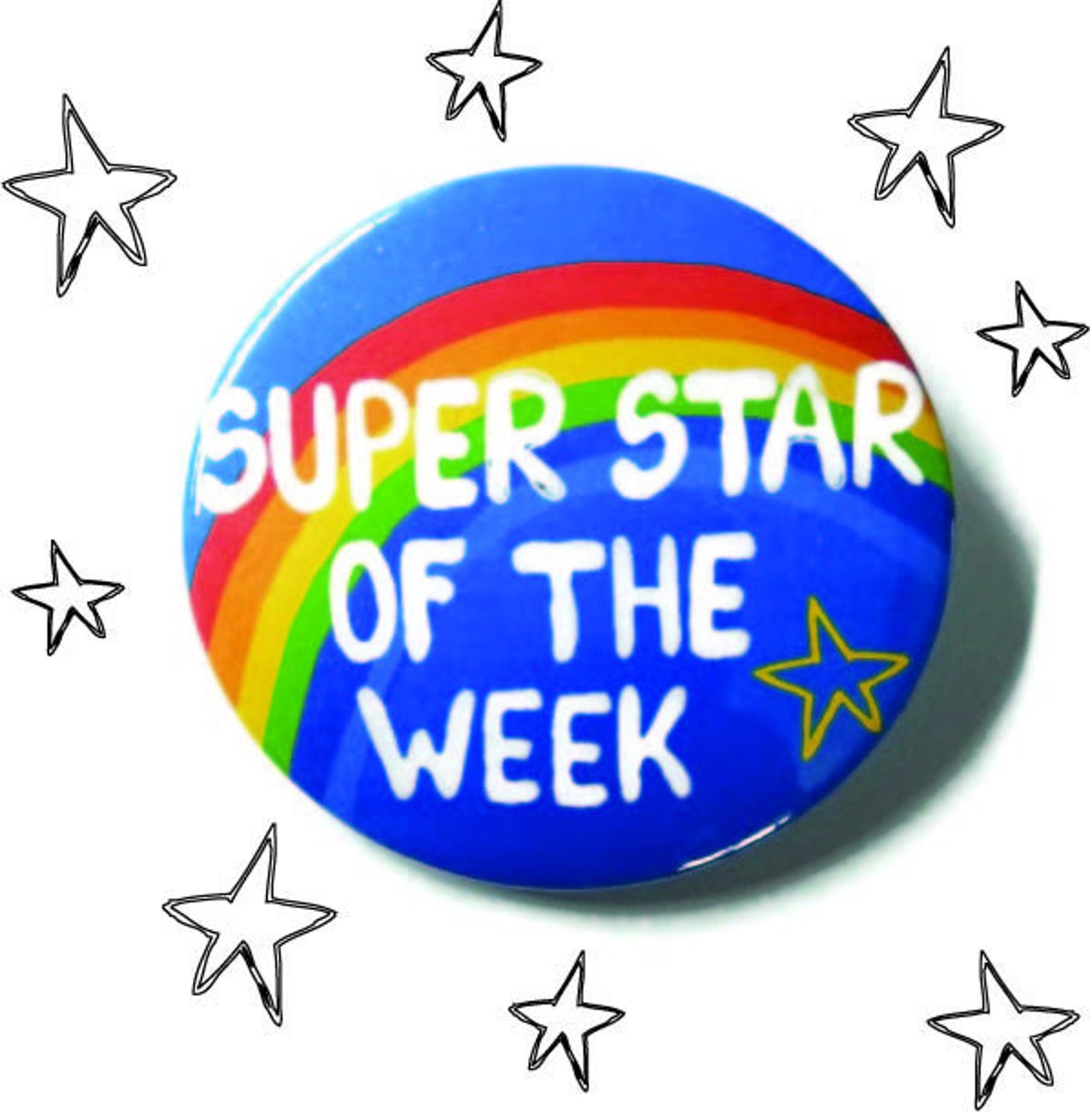 Super Star of the Week Badge Reward Pin School Work Success Etsy