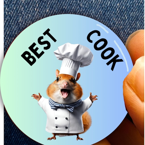 Badge du meilleur cuisinier, chef chanteur, cuisine pour enfants, cuisiniers pour enfants, cuisine culinaire, cadeau gourmand, cadeau alimentaire, bouton pour l'économie domestique