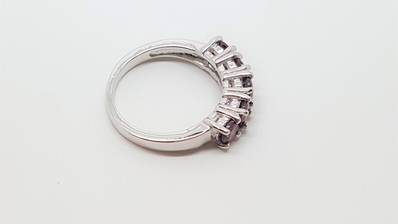1.50ct 5 Stone Rhodolite Garnet Sterling Silver Ring