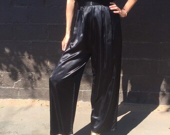 ladies satin evening trousers