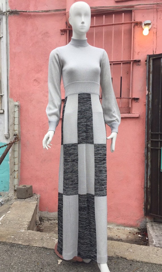 70s Metallic Knit Maxi Dress by Wenjilli