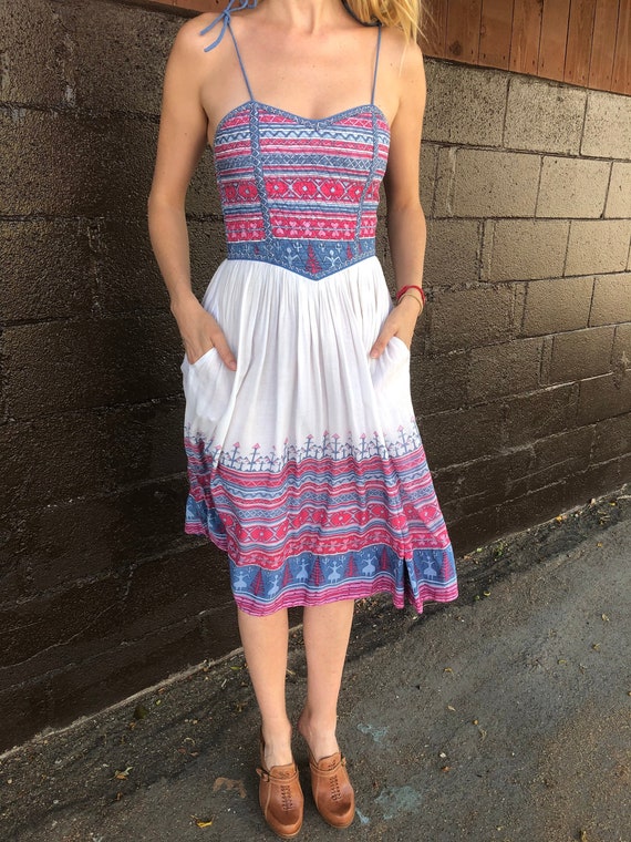 Vintage PHOOL quilted Indian cotton summer dress