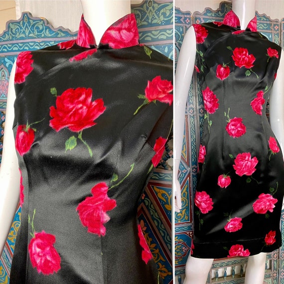 Gorgeous 60s mandarin style dress. Silk and silk v