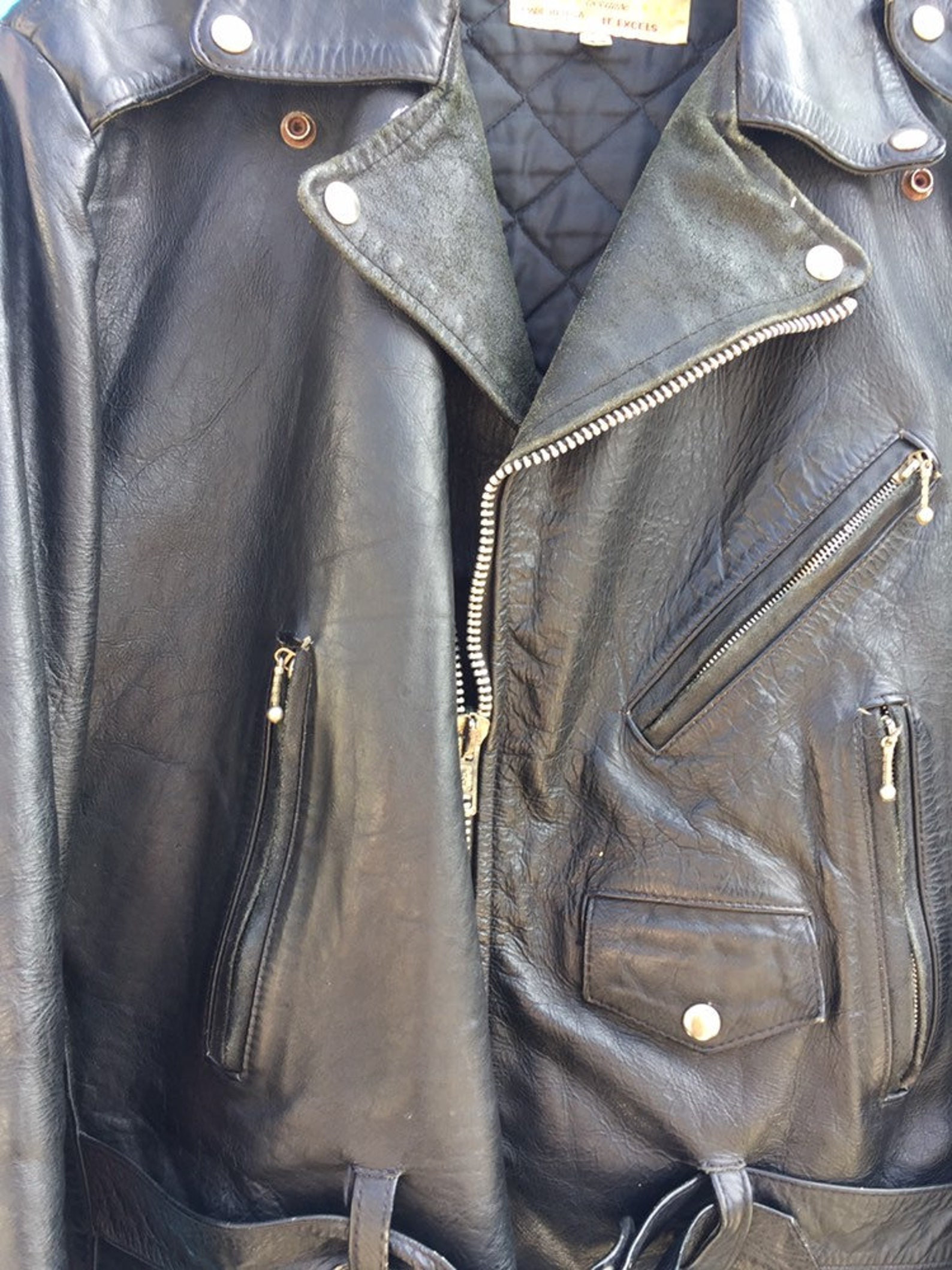 Vintage Airbrushed Grim Reaper Leather Motorcycle Jacket | Etsy