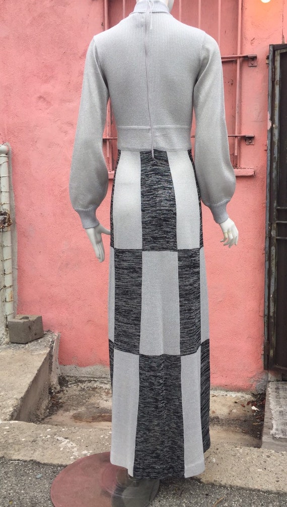 metallic knit maxi dress