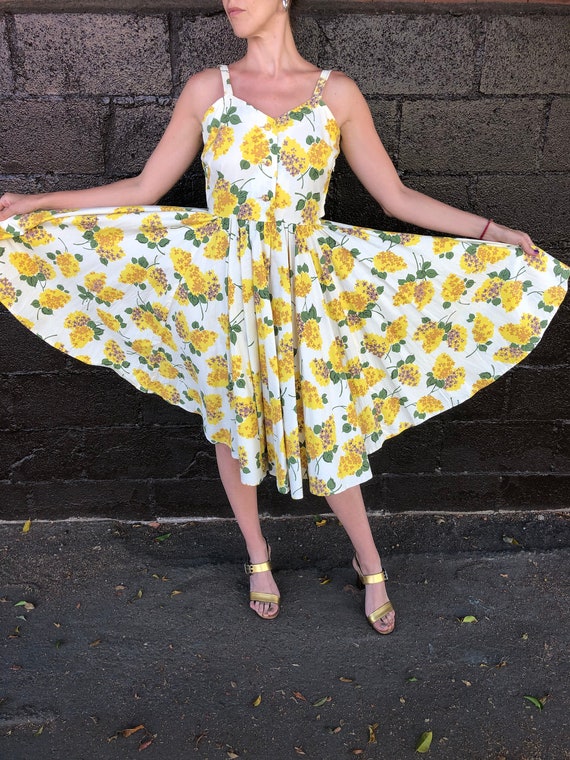 50's Hydrangea Print Cotton Sundress