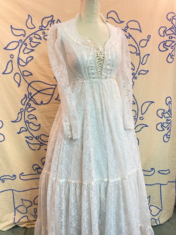 Gunne Sax bridal lace up dress