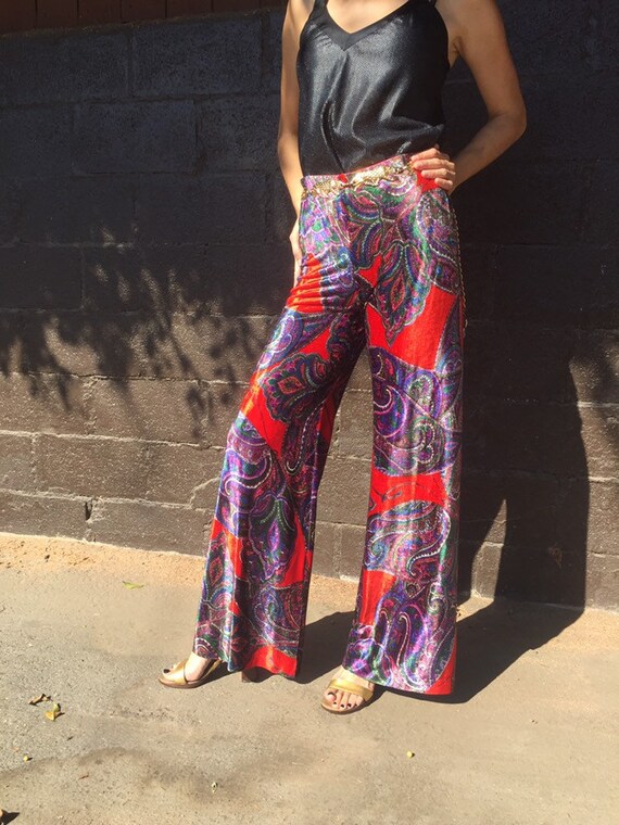 70’s “Campus Casuals” Paisley Velvet Flares
