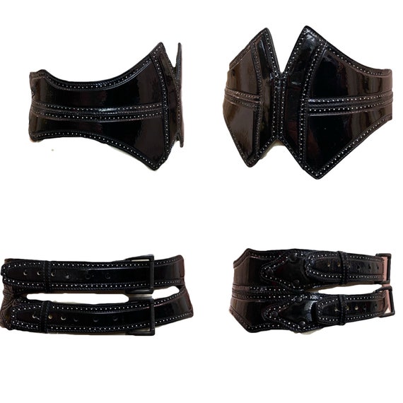 90s Alaia patent leather corset belt size 32