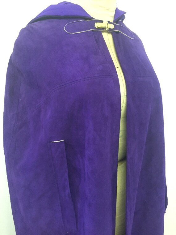 Late 60's/Early 70's Purple Suede Hooded Cape!